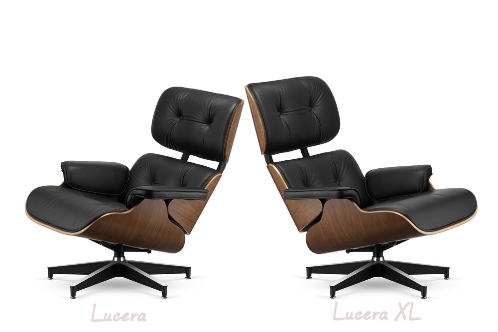 Fotel biurowy Lucera, czarna skóra, obrotowy, rozmiar XL 