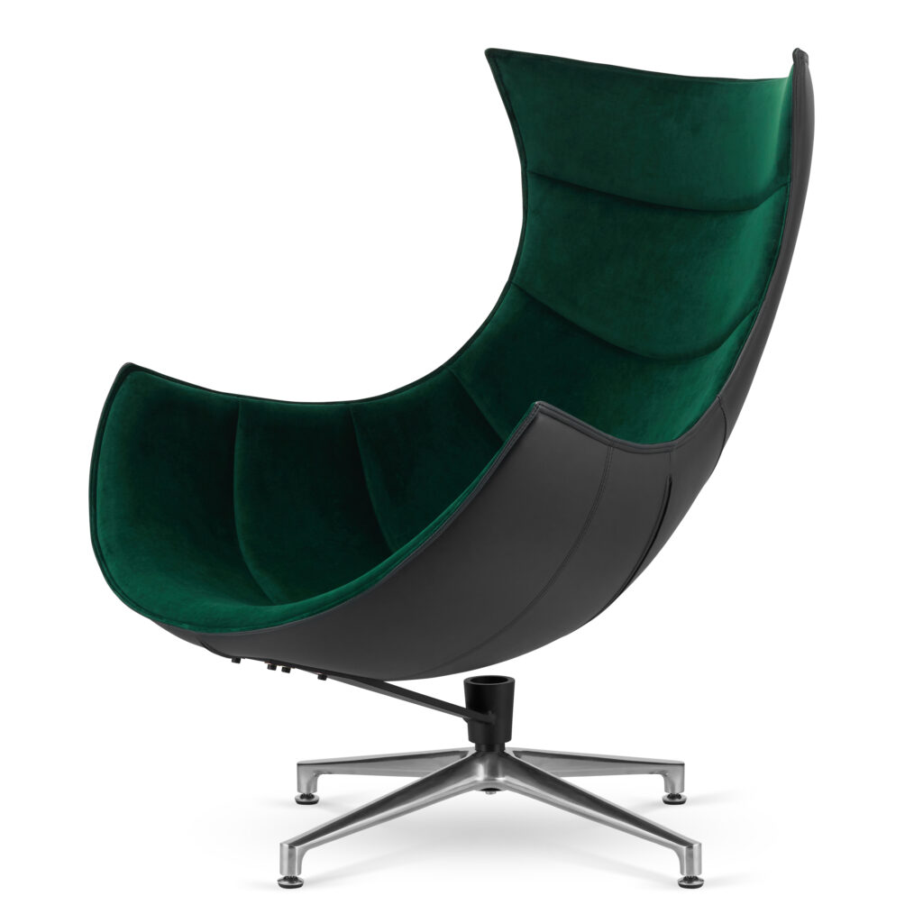 Dot Design fotel Nasto zielony velvet/czarna ekoskóra