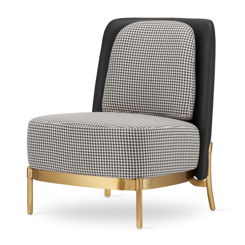 Dot Design fotel Empoli low pepitka/czarna ekoskóra
